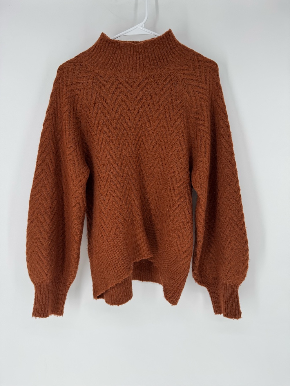 Abercrombie & Fitch Rust Chevron Knit Turtleneck Sweater